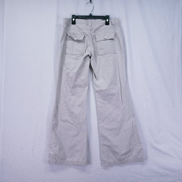 Paris Blues Soulmate Beige Button Up Front Pockets Wide Leg Cargo Pants Size 7 - Picture 10 of 15